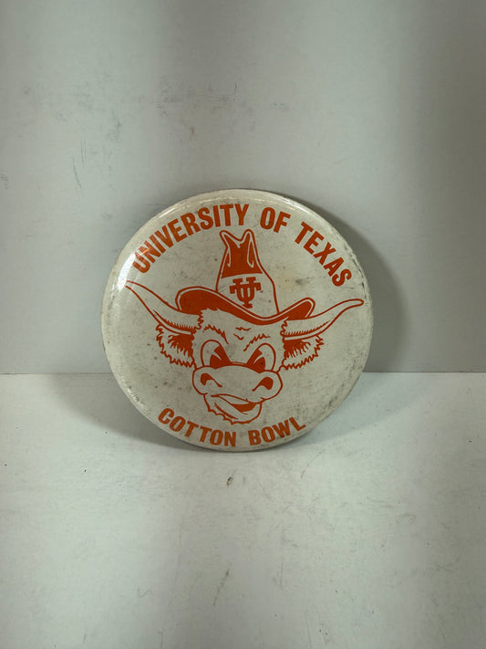 UNIVERSITY OF TEXAS LONGHORNS Vintage Button Pin NCAA COTTON BOWL CLASSIC