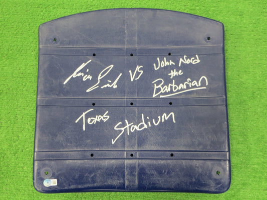 KEVIN VON ERICH JOHN The Barbarian NORD SIGNED TEXAS STADIUM SEAT BAS COA