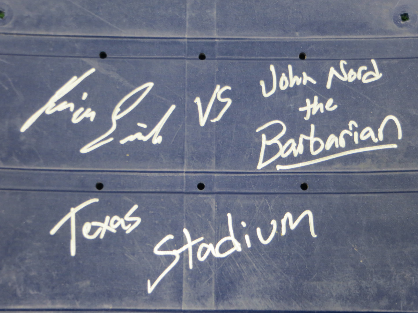 KEVIN VON ERICH JOHN The Barbarian NORD SIGNED TEXAS STADIUM SEAT BAS COA