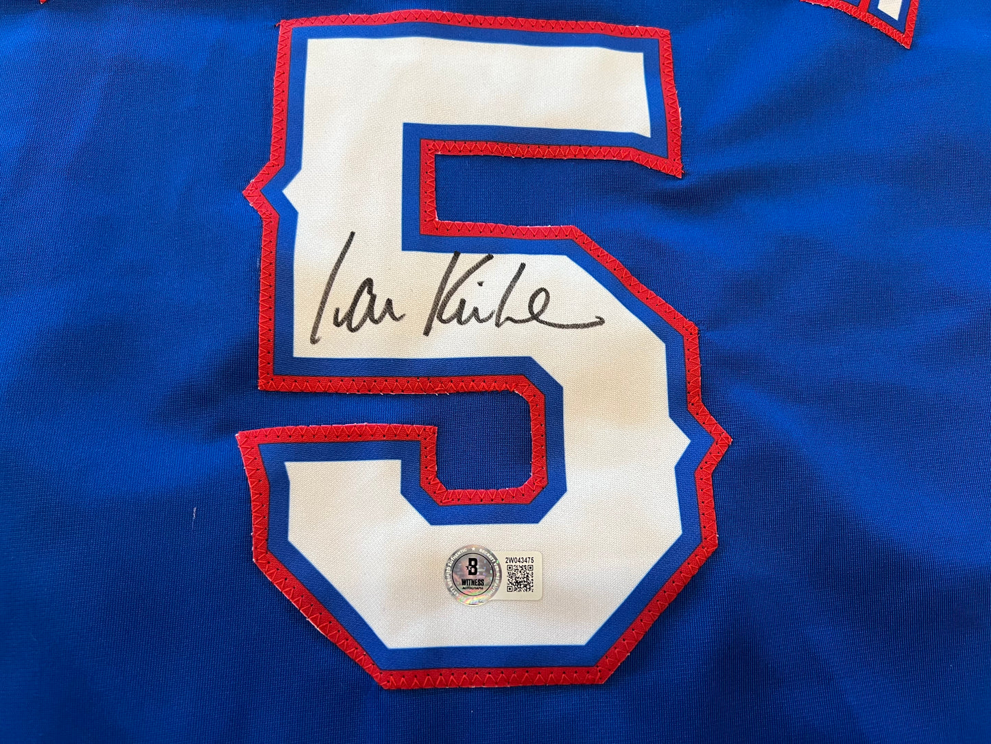 IAN KINSLER TEXAS RANGERS SIGNED BLUE JERSEY BAS COA