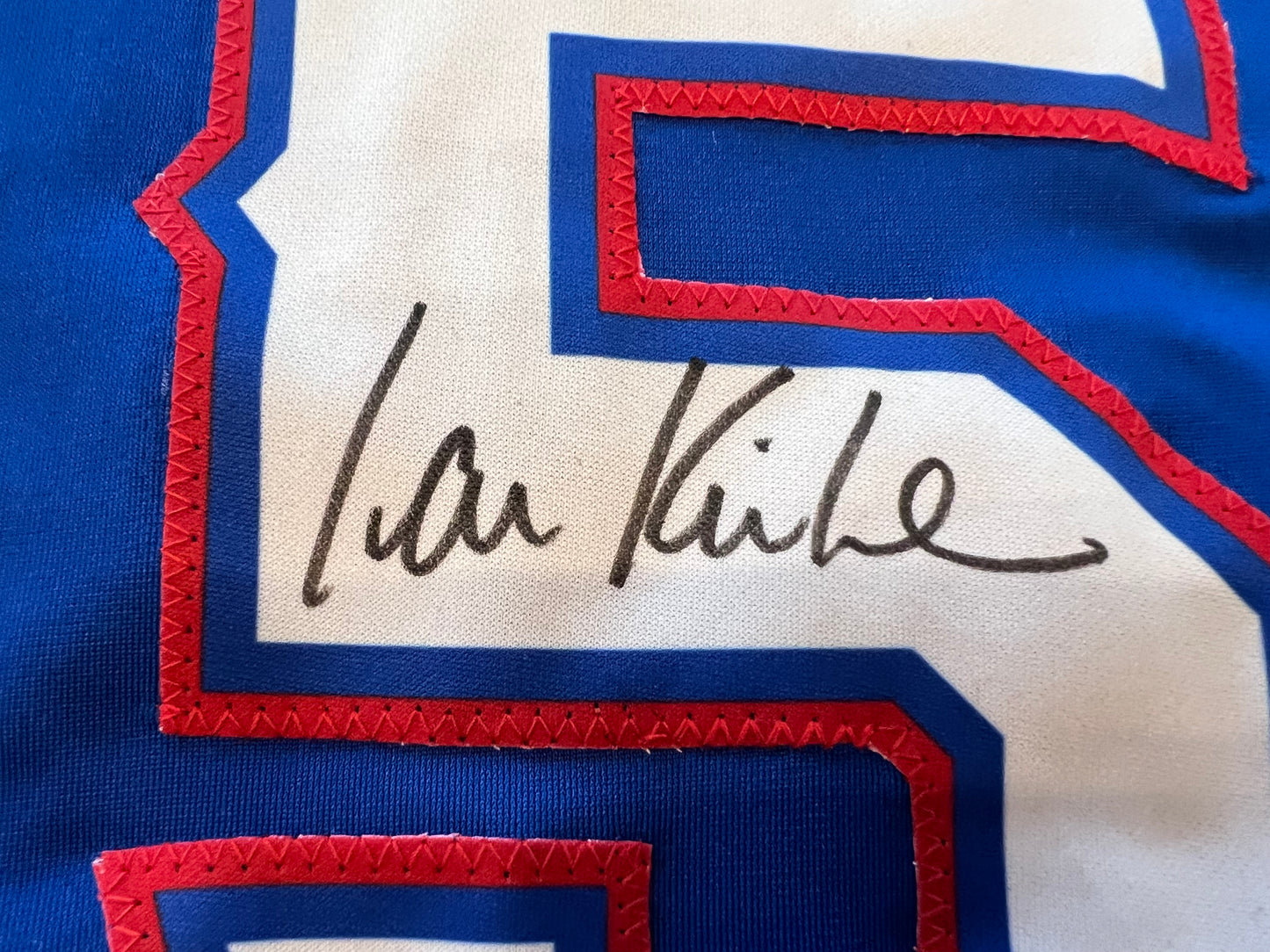 IAN KINSLER TEXAS RANGERS SIGNED BLUE JERSEY BAS COA