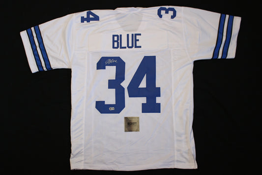 JAYDON BLUE DALLAS COWBOYS SIGNED HOME FOOTBALL JERSEY Texas Longhorns  BAS