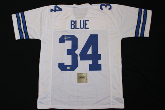 JAYDON BLUE DALLAS COWBOYS SIGNED HOME FOOTBALL JERSEY Texas Longhorns  BAS