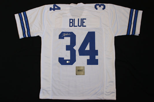 JAYDON BLUE DALLAS COWBOYS SIGNED HOME FOOTBALL JERSEY Texas Longhorns  BAS