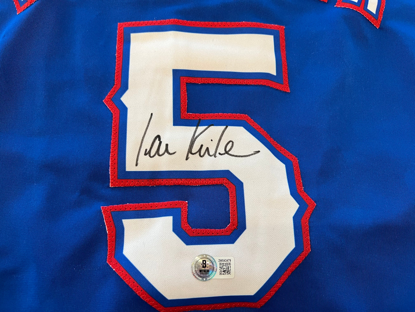 IAN KINSLER TEXAS RANGERS SIGNED BLUE JERSEY BAS COA