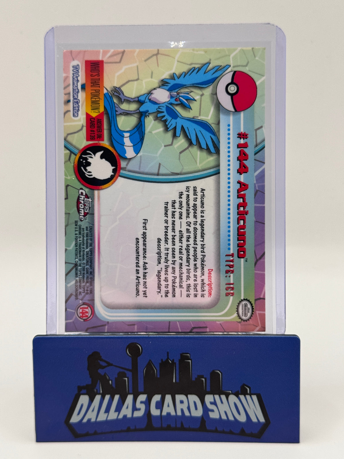 2000 Topps Chrome Pokemon - Articuno - #144 TV Animation LP