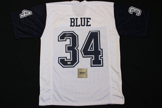 JAYDON BLUE DALLAS COWBOYS SIGNED ALT FOOTBALL JERSEY UT Longhorns BAS COA