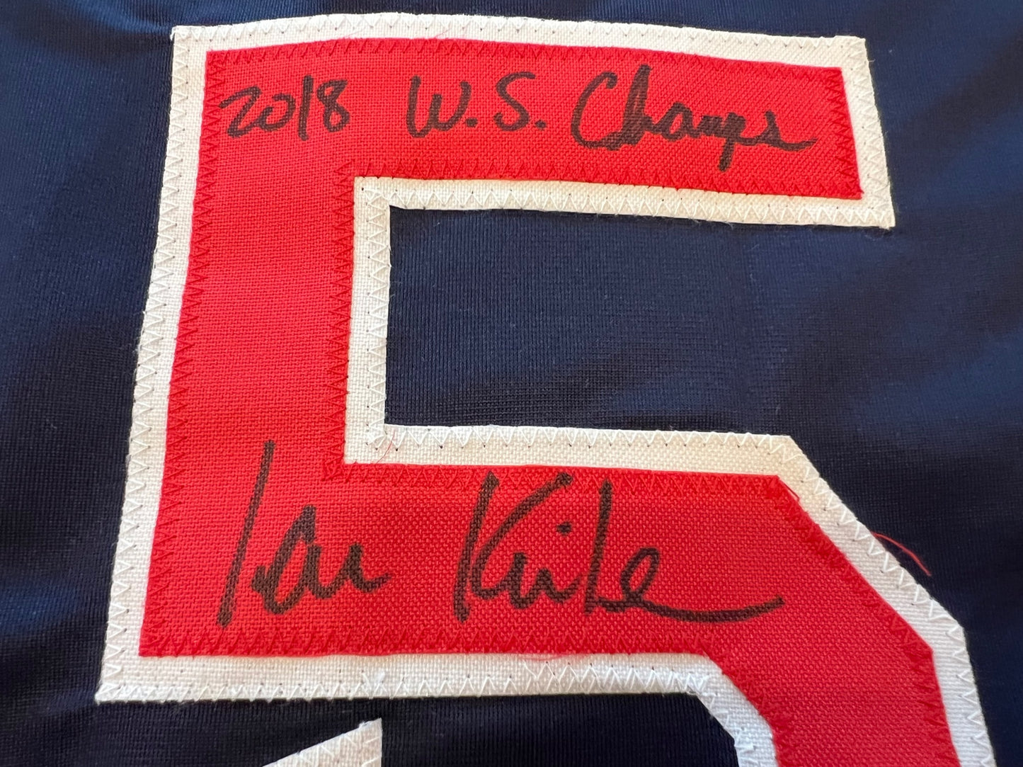IAN KINSLER BOSTON RED SOX SIGNED JERSEY w/ 2018 WS Champs BAS COA