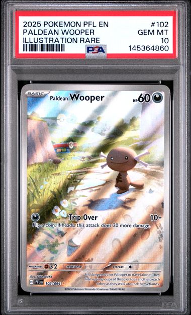 2025 Pokemon - Paldean Wooper (Illustration Rare) - 102/094 Phantasmal Flames PSA 10