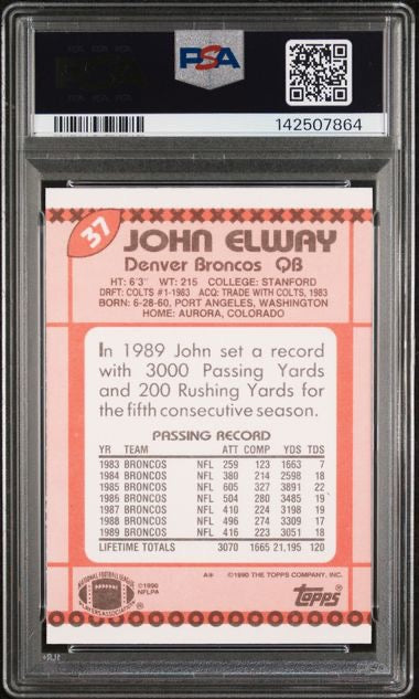 1990 Topps Tiffany #37 John Elway PSA 9