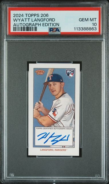 2024 Topps 206 Wyatt Langford Autograph Edition PSA 10