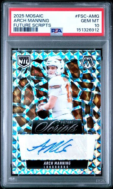 2025 Panini Mosaic #FSC-AMG Arch Manning Future Scripts Autograph PSA 10