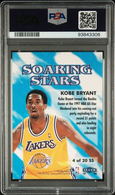 1997 Fleer #4 Kobe Bryant Soaring Stars PSA 10