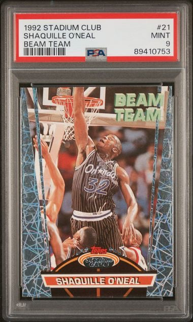 1992 Stadium Club #21 Shaquille O'Neal Beam Team Rookie RC PSA 9