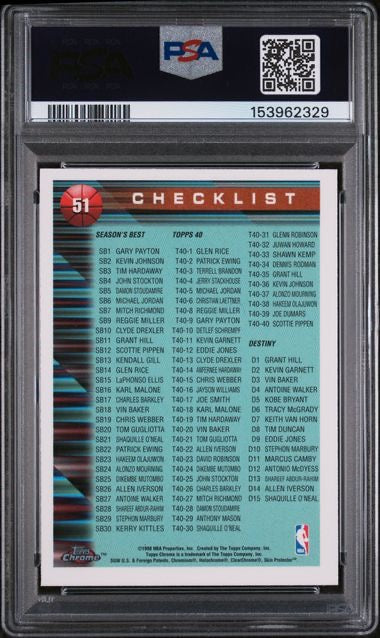 1997 Topps Chrome Bulls NBA Champions PSA 9