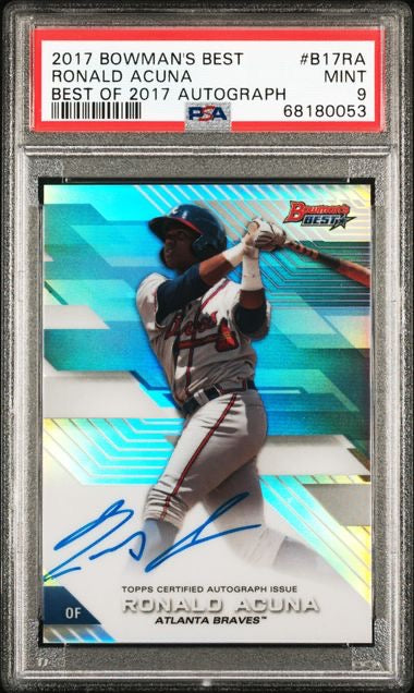 2017 Bowman's Best #B17RA Ronald Acuna Best of 2017 Refractor Autograph PSA 9