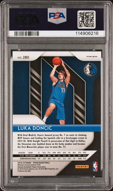 2018 Panini Prizm #280 Luka Doncic Pink Ice Rookie RC PSA 10