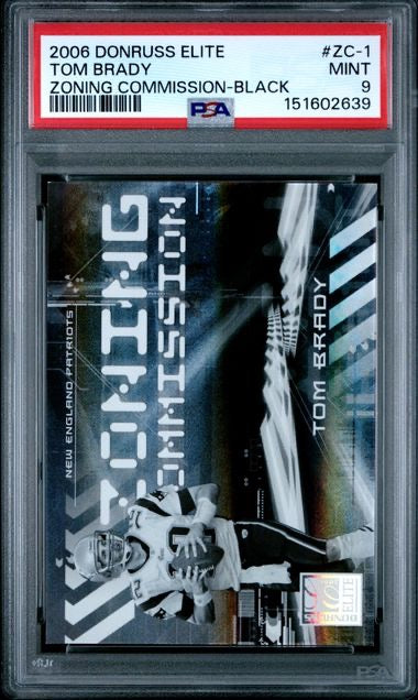 2006 Donruss Elite #ZC-1 Tom Brady Zoning Commission Black /500 PSA 9