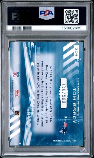 2006 Donruss Elite #ZC-1 Tom Brady Zoning Commission Black /500 PSA 9