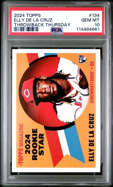2024 Topps #134 Elly De La Cruz Throwback Thursday Rookie RC PSA 10
