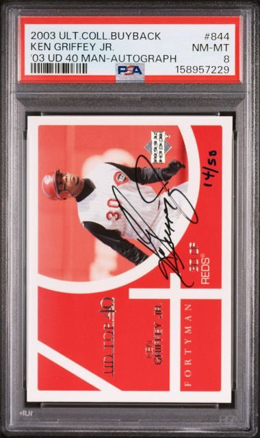 2003 Ultimate Collection Buyback #844 Ken Griffey Jr. 40 Man-Autograph PSA 8