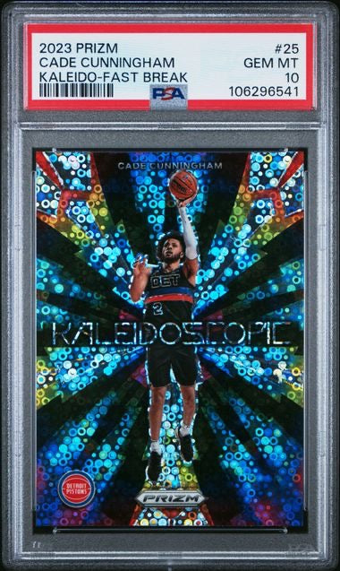 2023-24 Panini Prizm #25 Cade Cunningham Kaleidoscopic Fast Break PSA 10