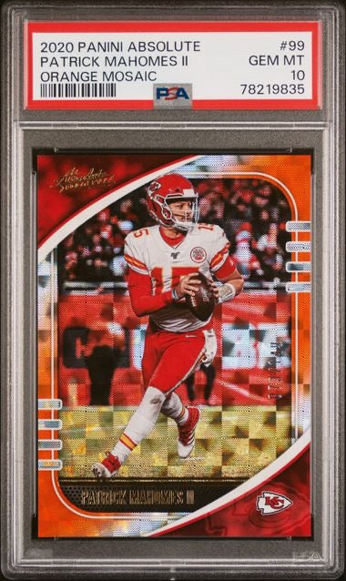 2020 Panini Absolute #99 Patrick Mahomes Orange Mosaic /149 PSA 10