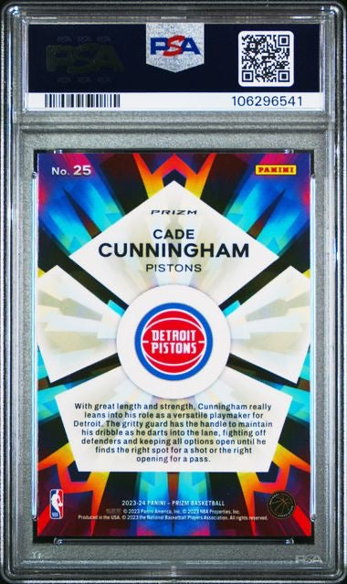 2023-24 Panini Prizm #25 Cade Cunningham Kaleidoscopic Fast Break PSA 10