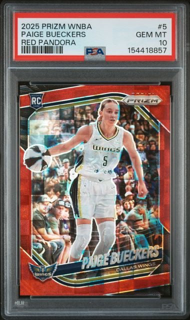 2025 Prizm WNBA #5 Paige Bueckers Red Pandora Rookie RC /199 PSA 10