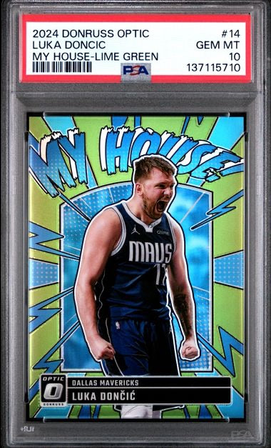 2024 Panini Optic #14 Luka Doncic My House-Lime Green /199 PSA 10