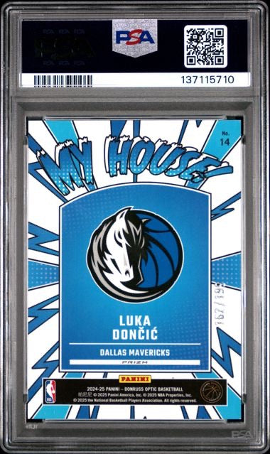 2024 Panini Optic #14 Luka Doncic My House-Lime Green /199 PSA 10