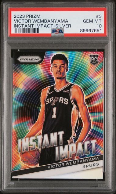 2023 Panini Prizm #3 Victor Wembanyama Instant Impact Silver Rookie RC PSA 10