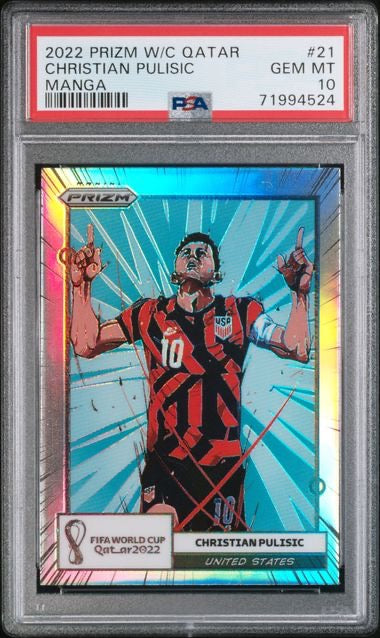 2022 Prizm World Cup Qatar Chrisian Pulisic Manga PSA 10
