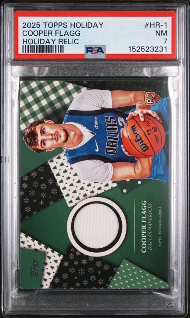 2025 Topps Holiday #HR-1 Cooper Flagg Holiday Relic PSA 7