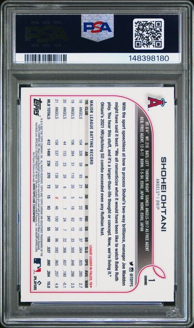 2022 Topps Chrome #1 Shohei Ohtani PSA 9
