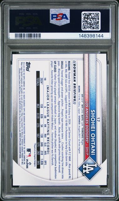 2025 Bowman #17 Shohei Ohtani PSA 10