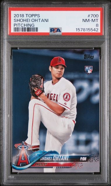 2018 Topps #700 Shohei Ohtani Pitching Rookie RC PSA 8