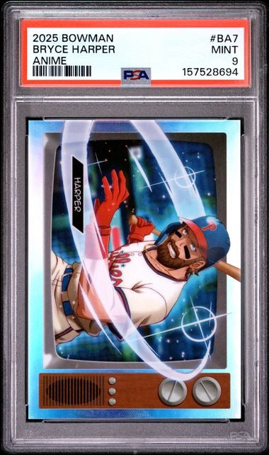 2025 Bowman #BA7 Bryce Harper Anime SSP PSA 9