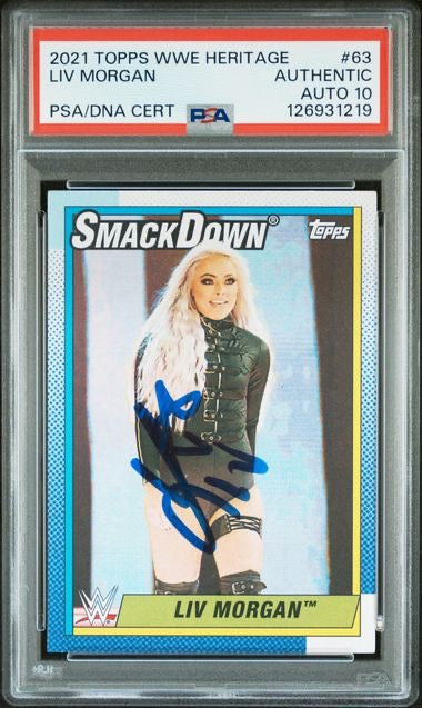 2021 Topps WWE Heritage #63 Liv Morgan PSA/DNA Autograph 10