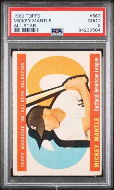 1960 Topps #563 Mickey Mantle All Star PSA 2