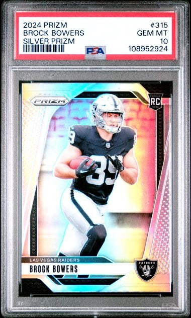 2024 Panini Prizm #315 Brock Bowers Silver PSA 10