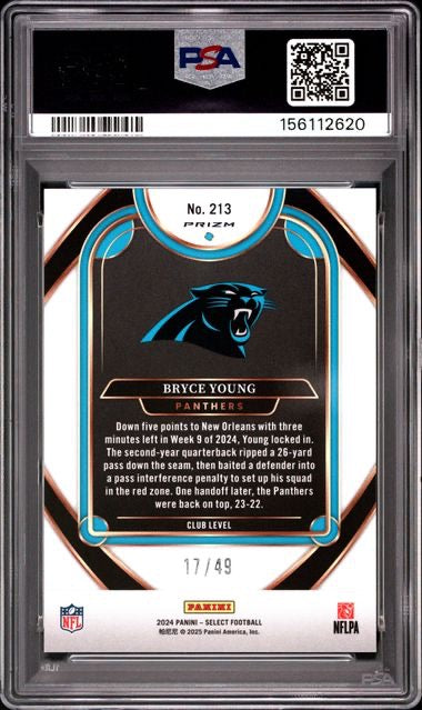 2024 Panini Select #213 Bryce Young Red Disco /49 PSA 10