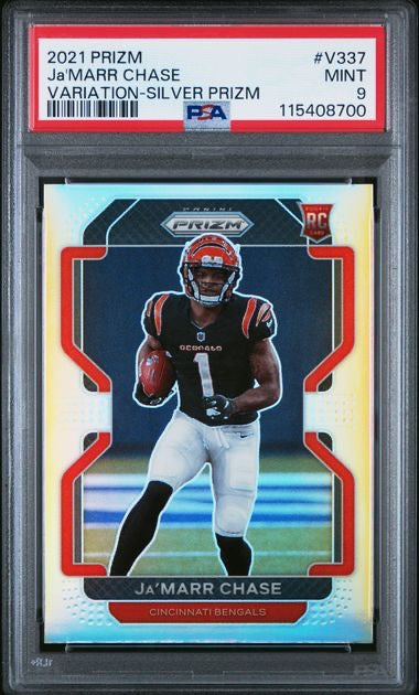 2021 Panini Prizm #V337 Ja'Marr Chase Silver Variation PSA 9