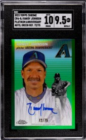 2023 Topps Chrome Platinum Anniversary Randy Johnson Green Autograph SGC 9.5