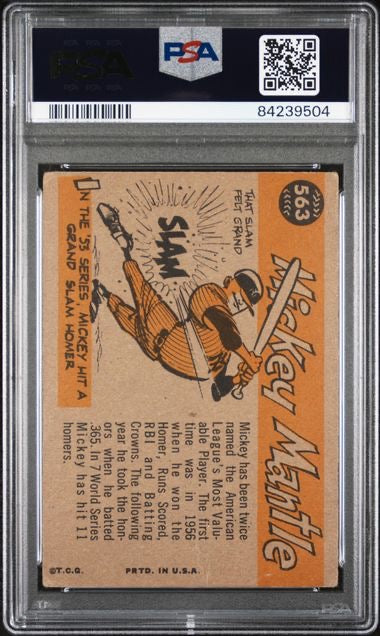 1960 Topps #563 Mickey Mantle All Star PSA 2