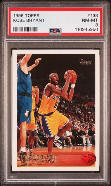 1996 Topps #138 Kobe Bryant Rookie RC PSA 8