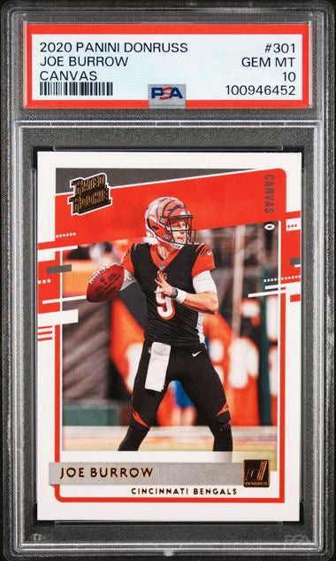 2020 Panini Donruss #301 Joe Burrow Canvas PSA 10