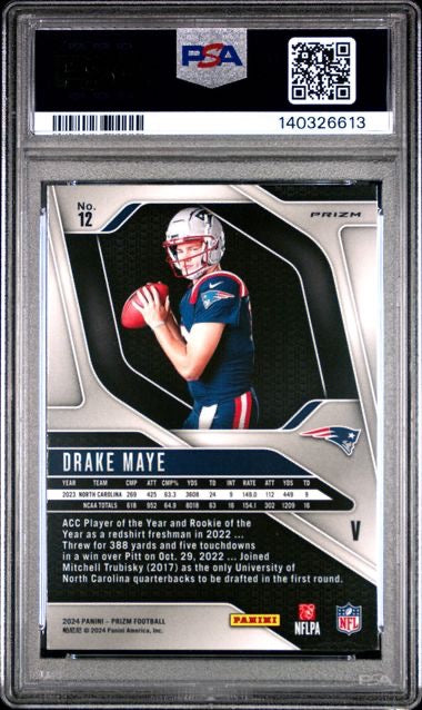 2024 Panini Prizm #12 Drake Maye Rookie Variation PSA 9