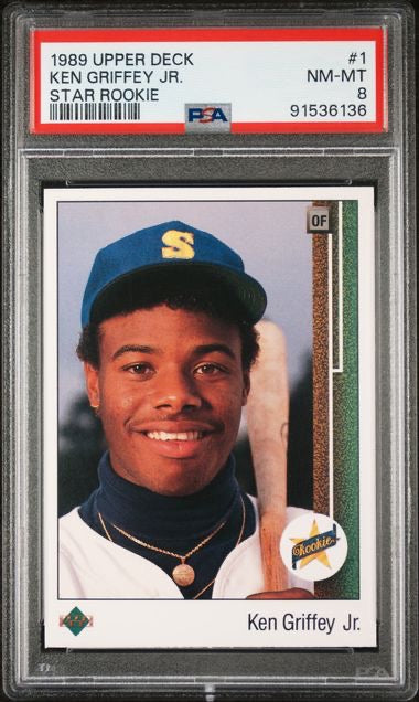 1989 Upper Deck #1 Ken Griffey Star Rookie RC PSA 8
