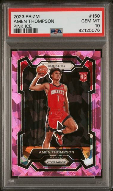2023 Panini Prizm #150 Amen Thompson Pink Ice Rookie RC PSA 10